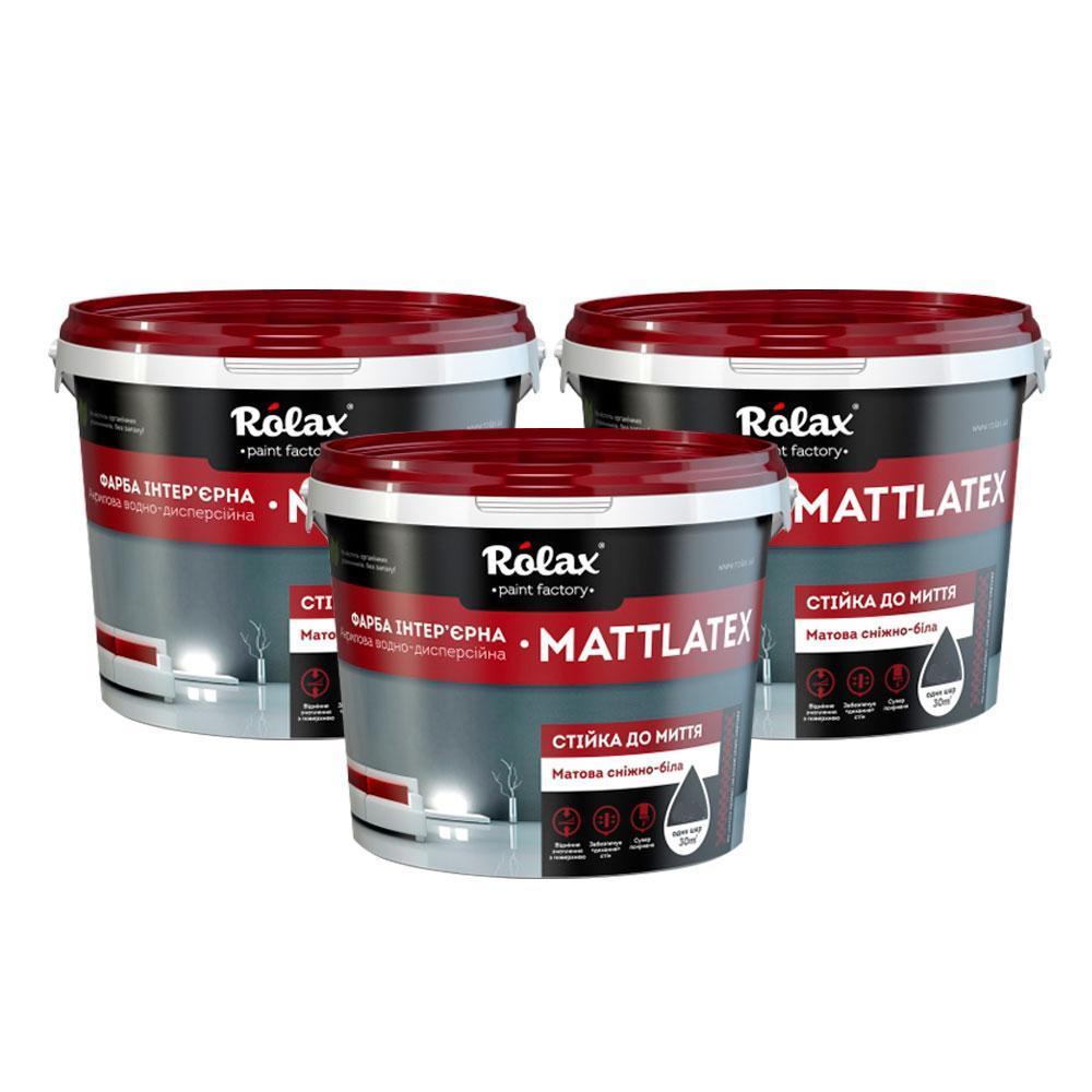 Rolax Матлатекс Интерьерная краска, устойчива к мытью, 7 кг.
