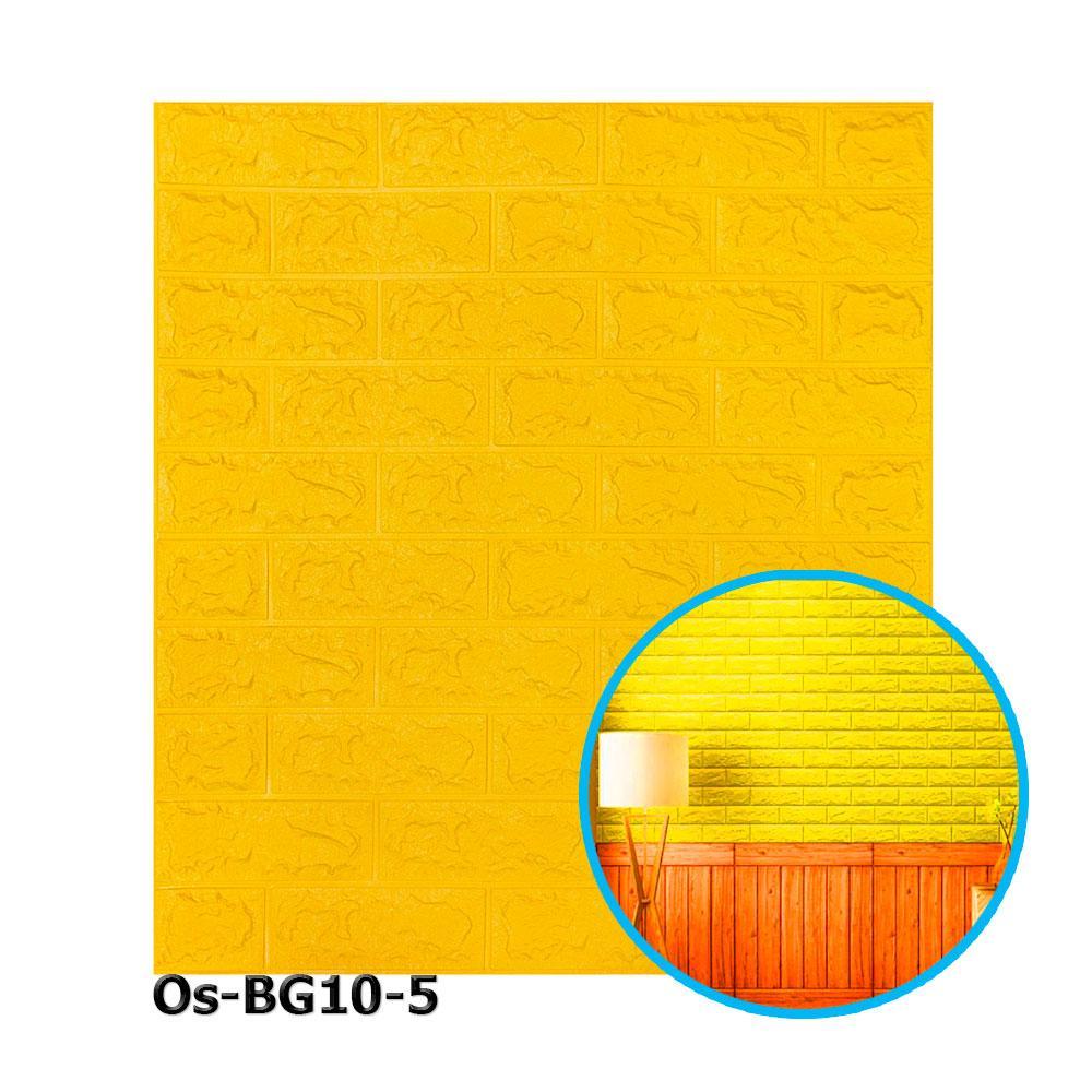 10-5 Панель стеновая 3D 700х770х5мм ЖЕЛТЫЙ 10 (кирпич) Os-BG10-5 (5 миллиметров)