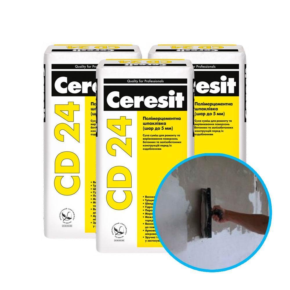 Ceresit CD 24 Полимерцементная шпаклевка (слой до 5 мм.), 25 кг.