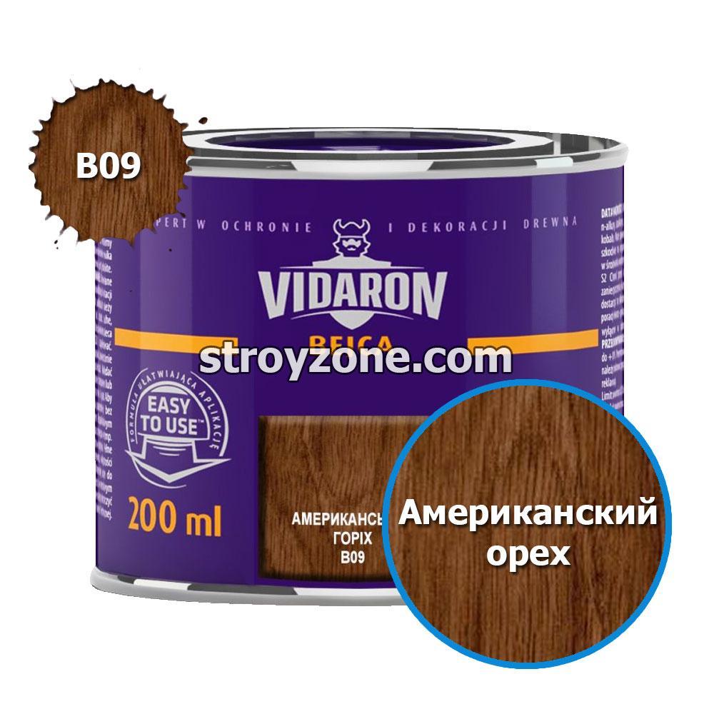 Vidaron Бейц для древесины (американский орех) B09, 200 мл.