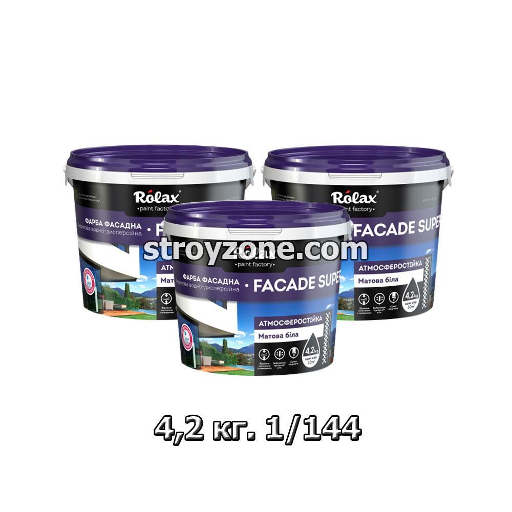 Rolax Фасад Супер Акриловая краска для фасадов, 4,2 кг. 1/144