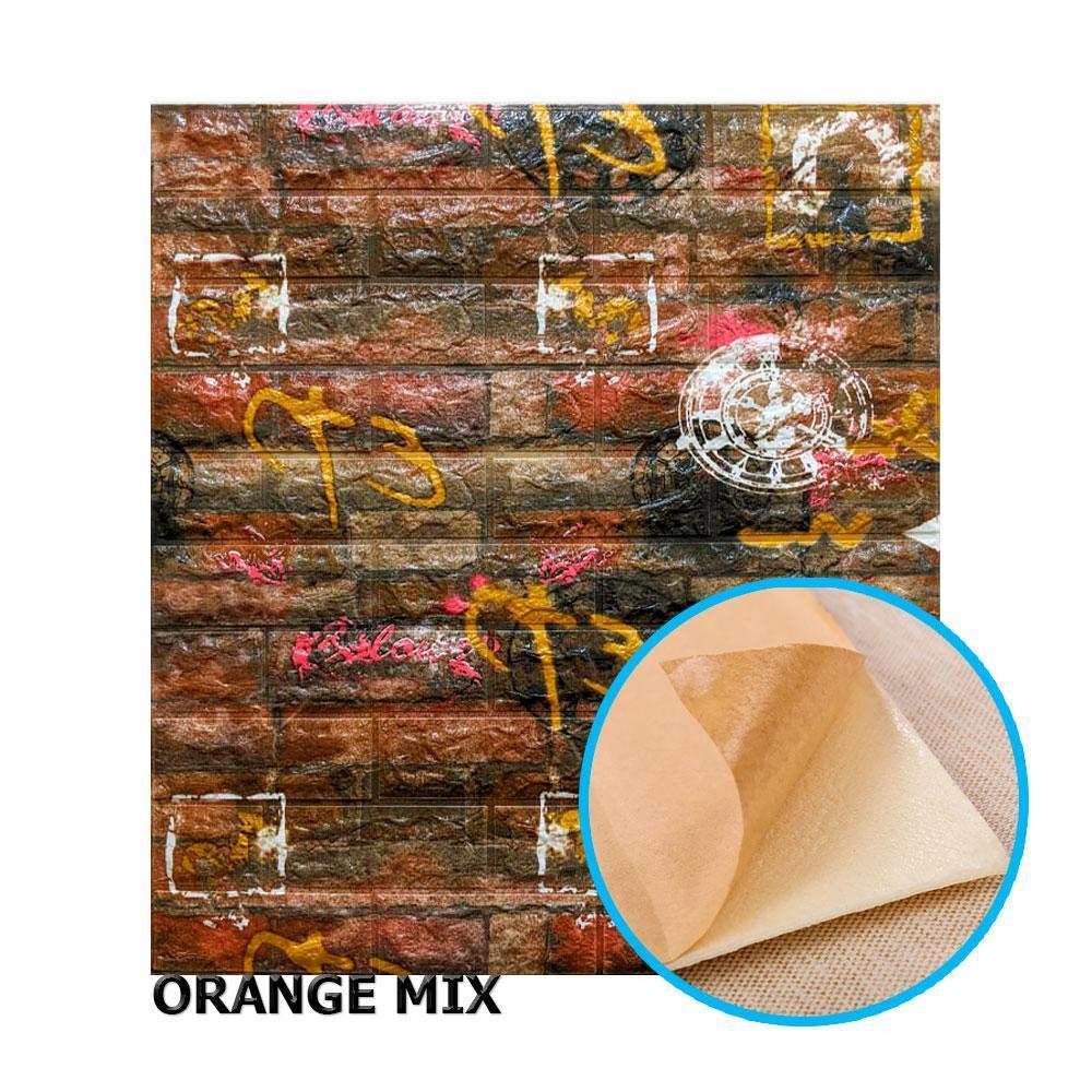 25 Панель стеновая 3D 700х770х6мм ORANGE MIX OS-RAE03-6 (OS-EP 03-6) графити оранж