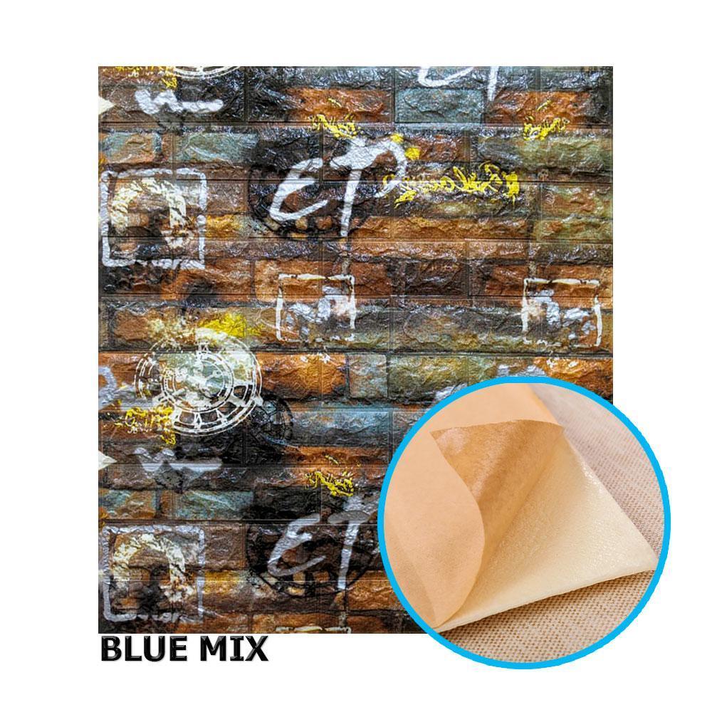 26 Панель стеновая 3D 700х770х6мм BLUE MIX OS-RAE02-6 (OS-EP 02-6) графити серо-оранж