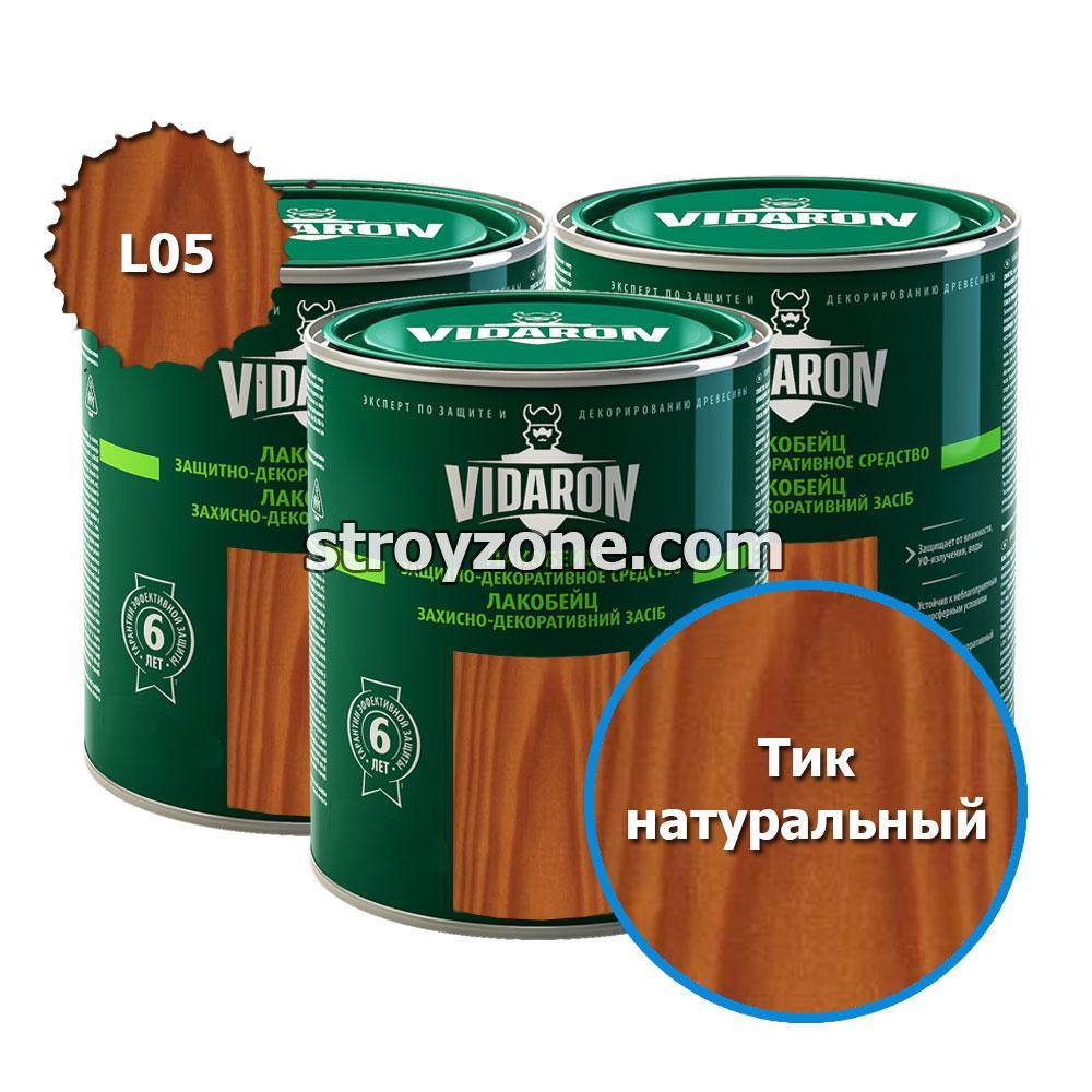 Vidaron Лакобейц защитно-декоративное средство для древесины (тик натуральный) L05, 2,5 л.