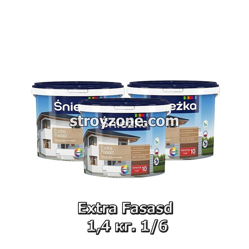 Sniezka Extra Fasasd Акриловая эмульсионная краска для фасадов, 1,4 кг. 1/6