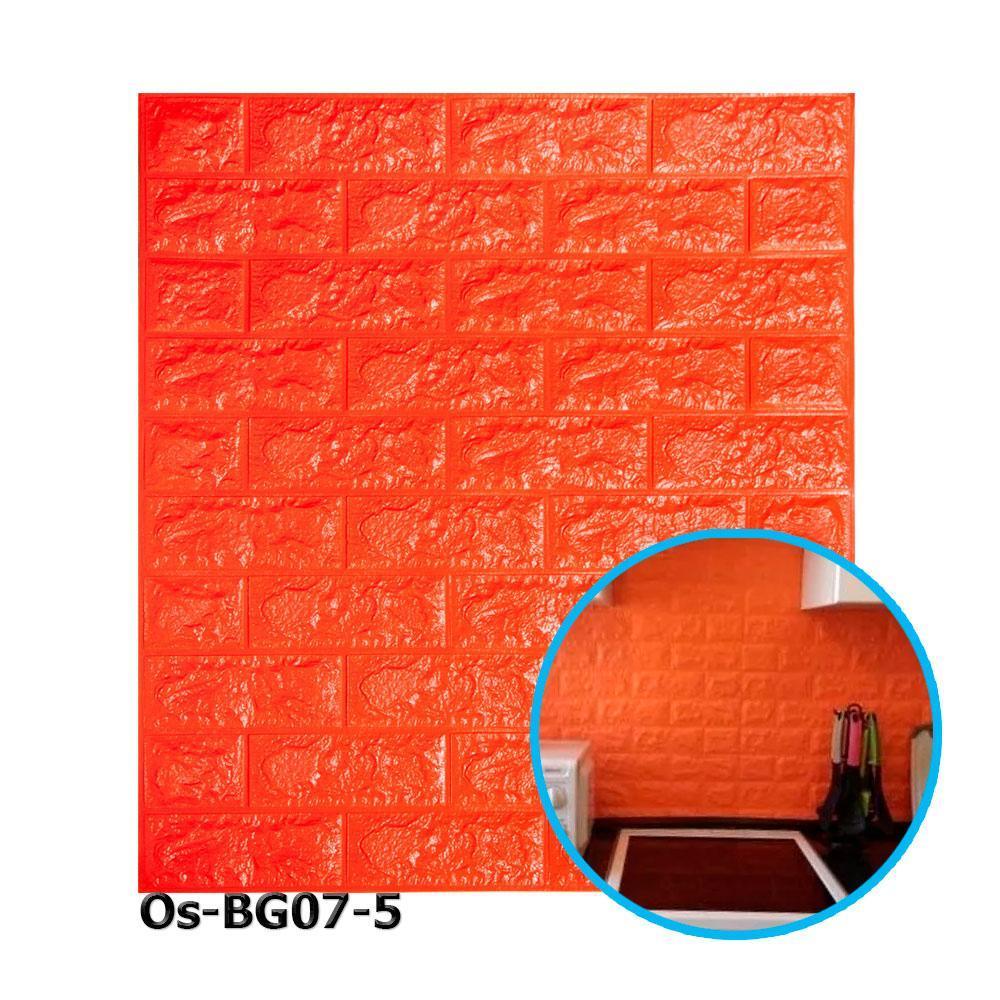 07-5 Панель стеновая 3D 700х770х5мм ОРАНЖЕВЫЙ 07 (кирпич) Os-BG07-5 (5 миллиметров)